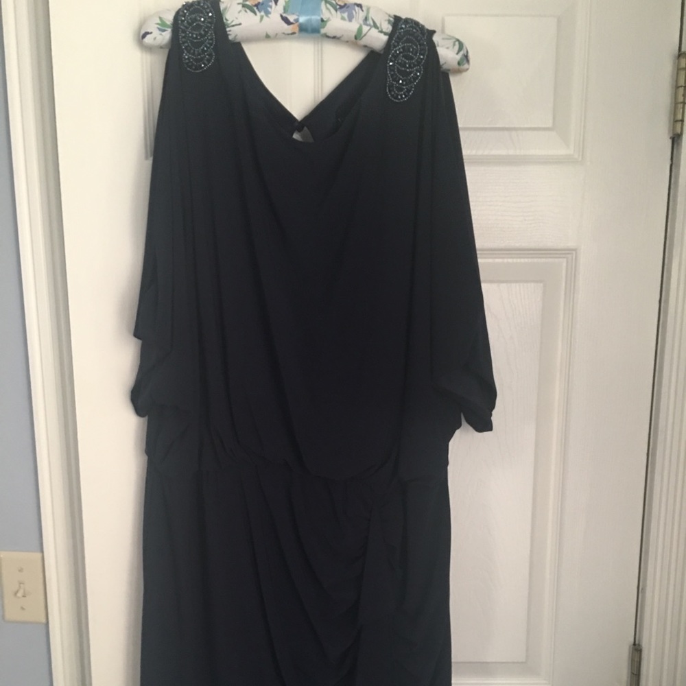 Plus size Navy Blue knee length dress- like new